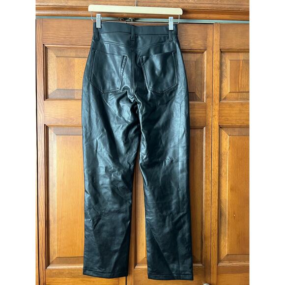 Abercrombie & Fitch Women's Curve Love Vegan Leather 90' Straight Pant SZ 26/2S - Picture 9 of 13